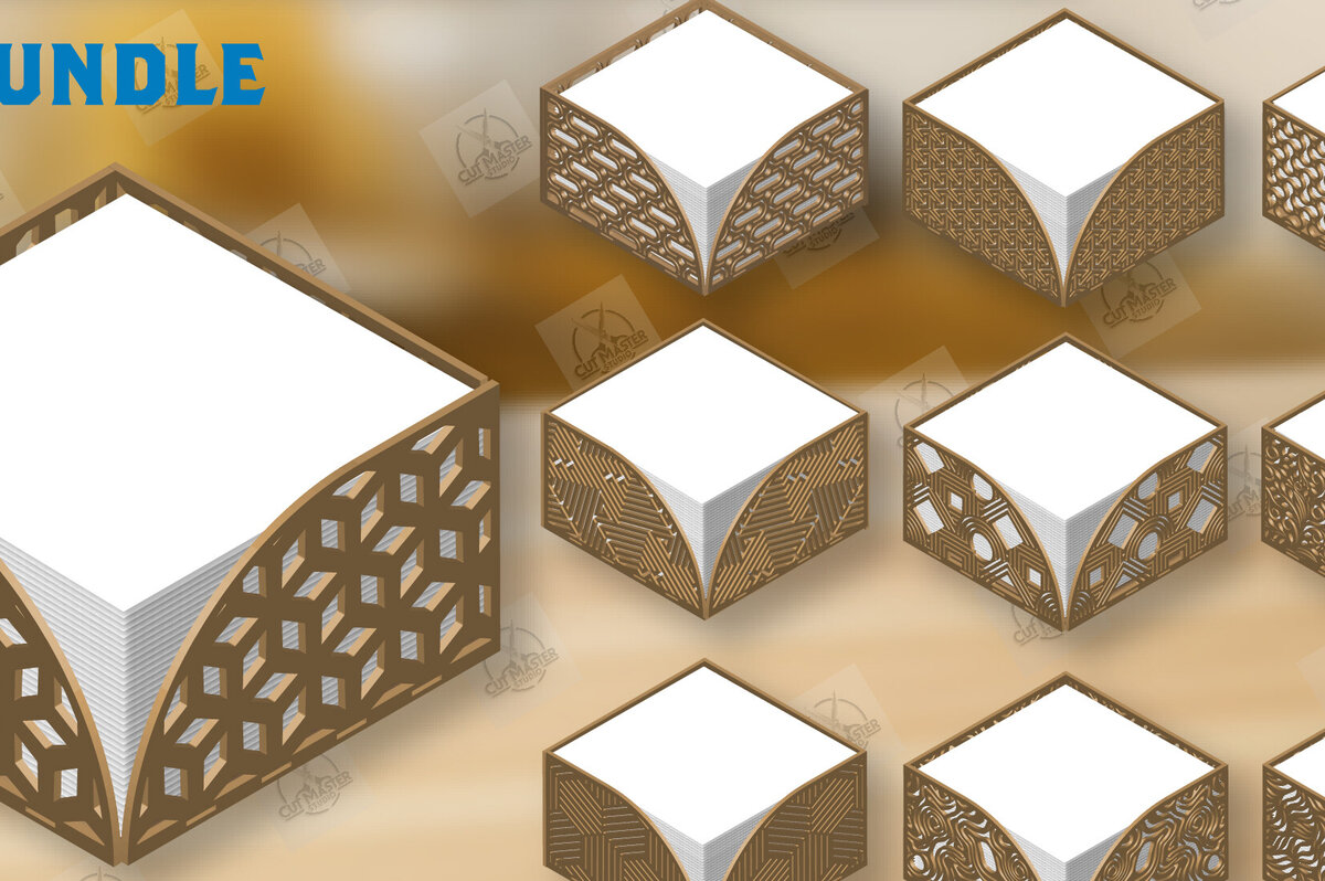 Σετ των 2 Intra απο ξύλο plywood 3mm-4mm πάχος – Ξύλινη θήκη χαρτοπετσέτας Δέσμη κοπής με λέιζερ Δίασταση  20x20 cm INTRAFABR-120361856