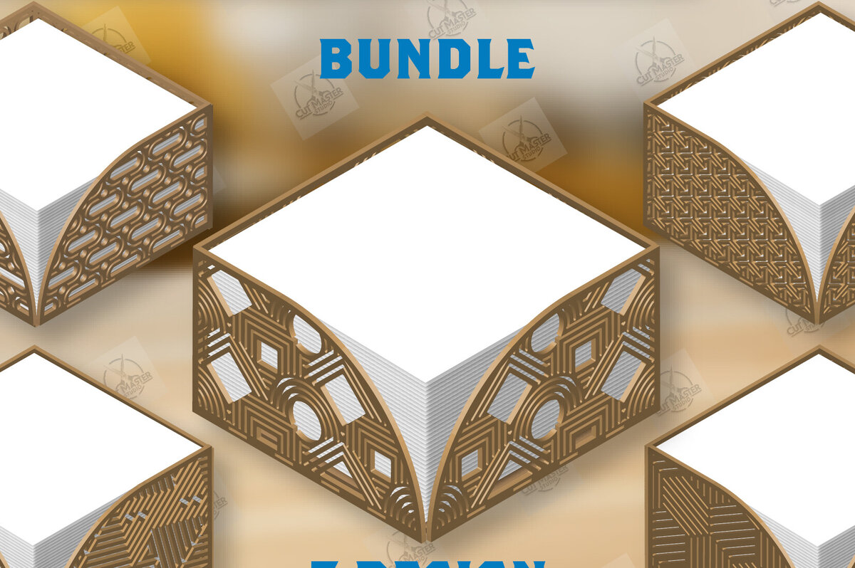 Σετ των 2 Intra απο ξύλο plywood 3mm-4mm πάχος – Ξύλινη θήκη χαρτοπετσέτας Δέσμη κοπής με λέιζερ Δίασταση  20x20 cm INTRAFABR-120361766