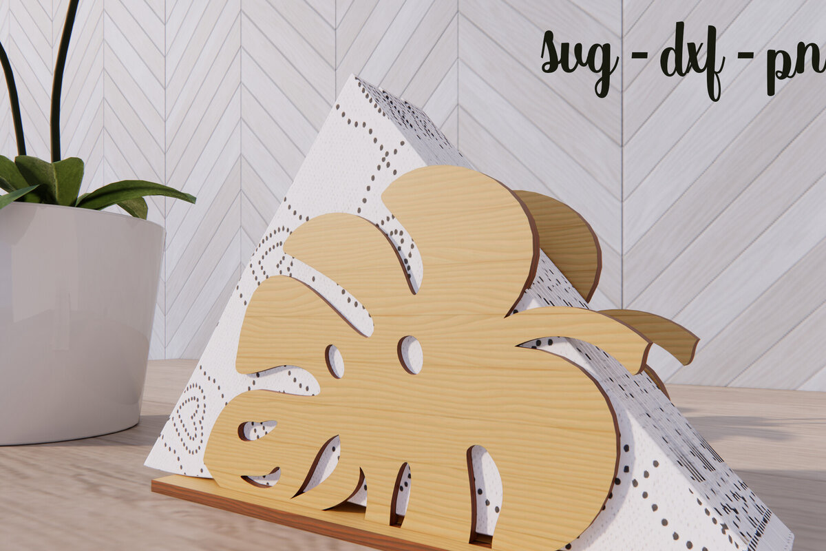 Σετ των 2 Intra απο ξύλο plywood 3mm-4mm πάχος – Ξύλινη θήκη χαρτοπετσέτας Manster Leaf Δίασταση  20x20 cm INTRAFABR-79138065