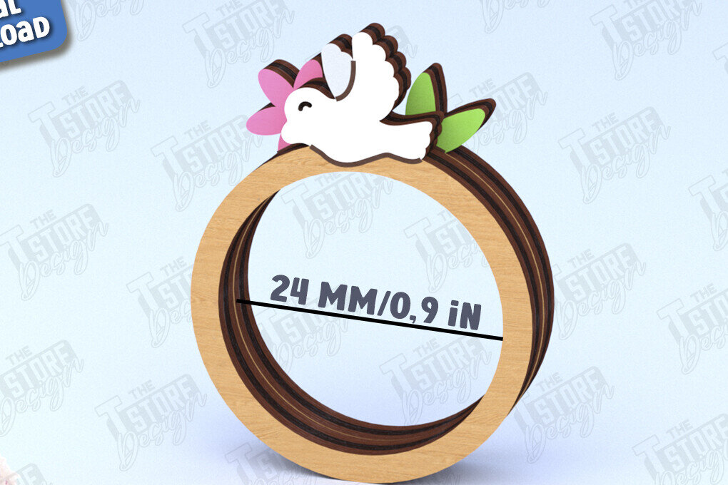 Σετ των 2 Intra απο ξύλο plywood 3mm-4mm πάχος – Ξύλινο δαχτυλίδι χαρτοπετσέτας | Αρχείο CNC Δίασταση  20x20 cm INTRAFABR-120177826