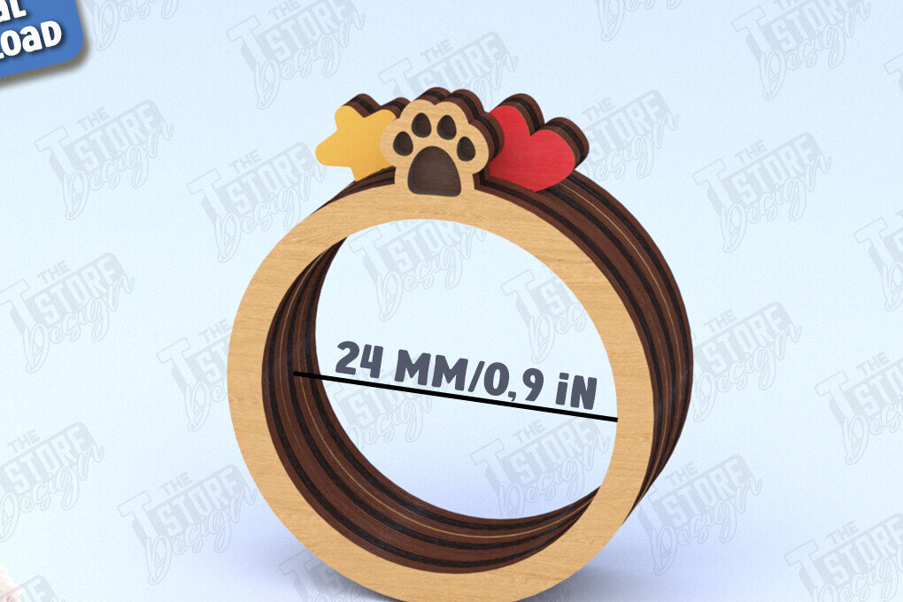 Σετ των 2 Intra απο ξύλο plywood 3mm-4mm πάχος – Ξύλινο δαχτυλίδι χαρτοπετσέτας | Αρχείο CNC Δίασταση  20x20 cm INTRAFABR-120030521