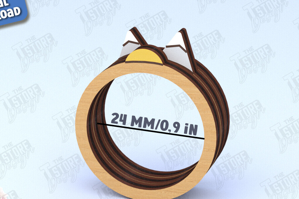 Σετ των 2 Intra απο ξύλο plywood 3mm-4mm πάχος – Ξύλινο δαχτυλίδι χαρτοπετσέτας | Αρχείο CNC Δίασταση  20x20 cm INTRAFABR-120030528