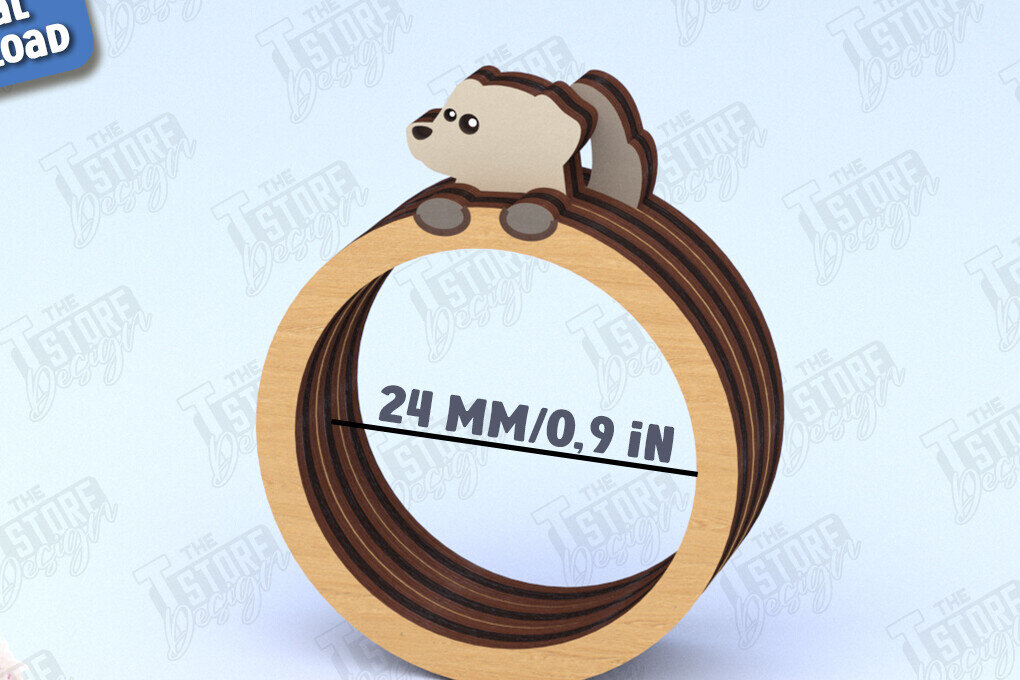 Σετ των 2 Intra απο ξύλο plywood 3mm-4mm πάχος – Ξύλινο δαχτυλίδι χαρτοπετσέτας | Αρχείο CNC Δίασταση  20x20 cm INTRAFABR-120177814