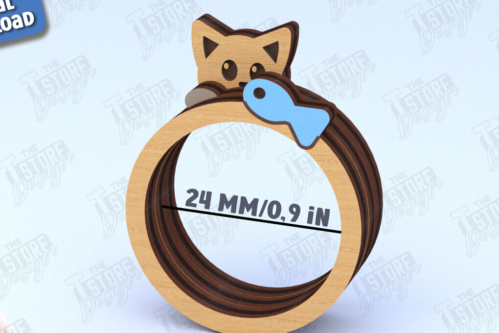 Σετ των 2 Intra απο ξύλο plywood 3mm-4mm πάχος – Ξύλινο δαχτυλίδι χαρτοπετσέτας | Αρχείο CNC Δίασταση  20x20 cm INTRAFABR-120177817