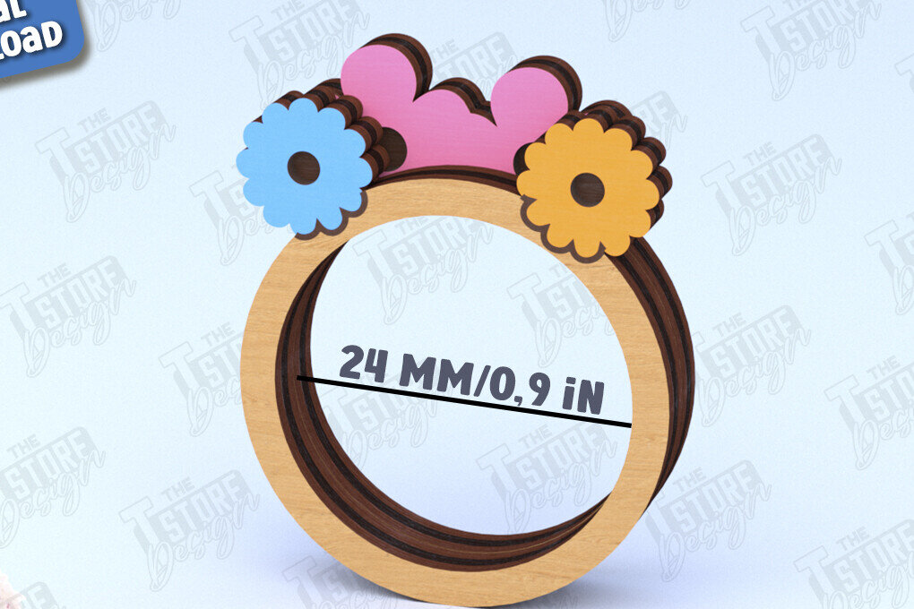 Σετ των 2 Intra απο ξύλο plywood 3mm-4mm πάχος – Ξύλινο δαχτυλίδι χαρτοπετσέτας | Αρχείο CNC Δίασταση  20x20 cm INTRAFABR-120177824