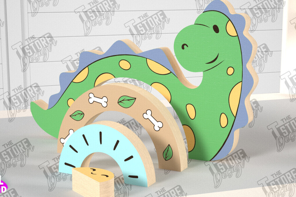 Σετ των 2 Intra απο ξύλο plywood 3mm-4mm πάχος – Ξύλινο Φωλιασμένο Ντίνο | Παιχνίδι μωρού | CNC Δίασταση  20x20 cm INTRAFABR-101169268