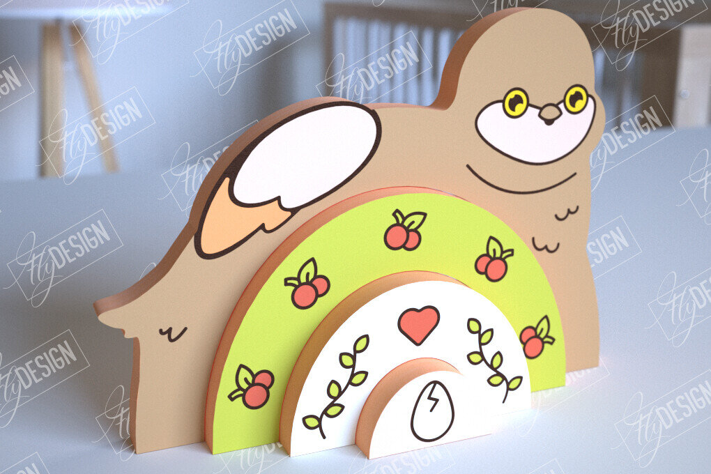 Σετ των 2 Intra απο ξύλο plywood 3mm-4mm πάχος – Ξύλινο Περιστέρι Φωλιάσματος | Ουράνιο τόξο | Αρχείο CNC Δίασταση  20x20 cm INTRAFABR-101601398