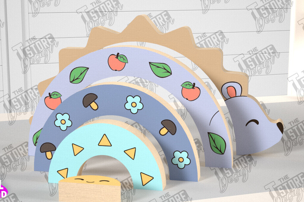 Σετ των 2 Intra απο ξύλο plywood 3mm-4mm πάχος – Ξύλινος Σκαντζόχοιρος Φωλιάσματος| Παιχνίδι μωρού | CNC Δίασταση  20x20 cm INTRAFABR-101169283