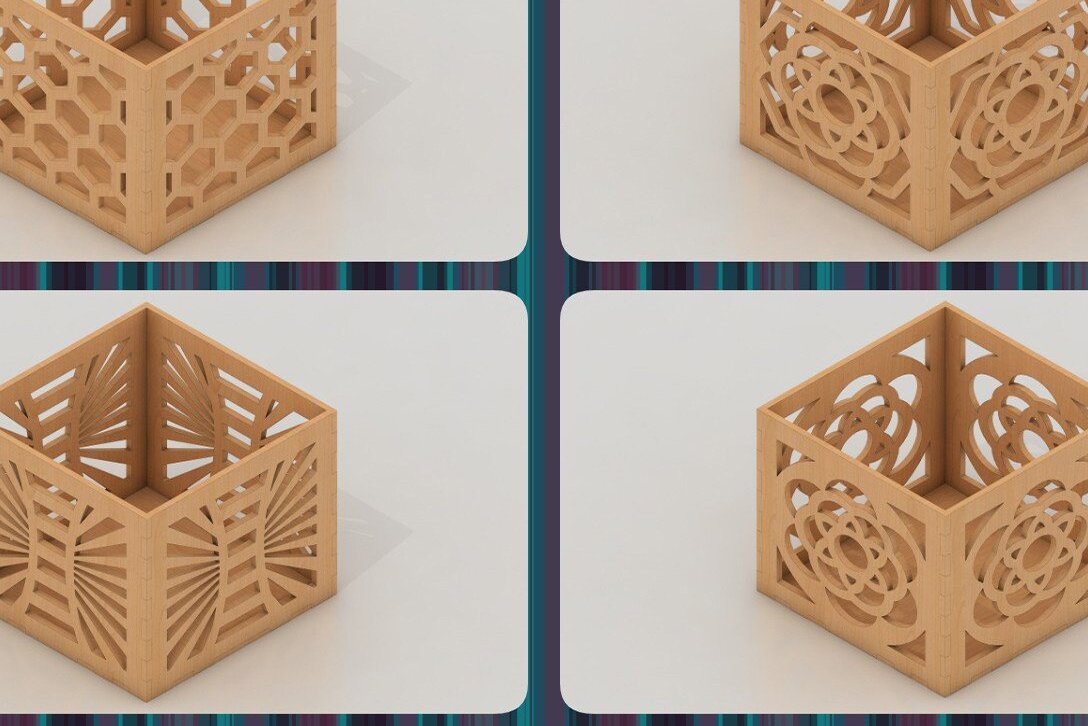 Σετ των 2 Intra απο ξύλο plywood 3mm-4mm πάχος – Ξύλινη θήκη στυλό / Στυλνοθήκη Αρχεία Δίασταση  20x20 cm INTRAFABR-37104615