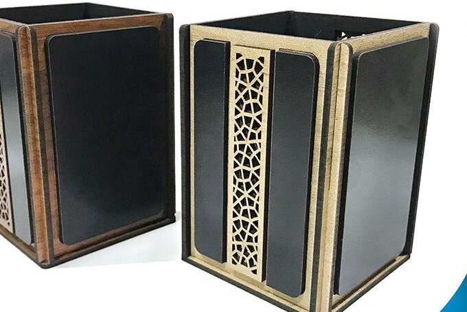 Σετ των 2 Intra απο ξύλο plywood 3mm-4mm πάχος – Ξύλινη θήκη για στυλό Δίασταση  20x20 cm INTRAFABR-35440862