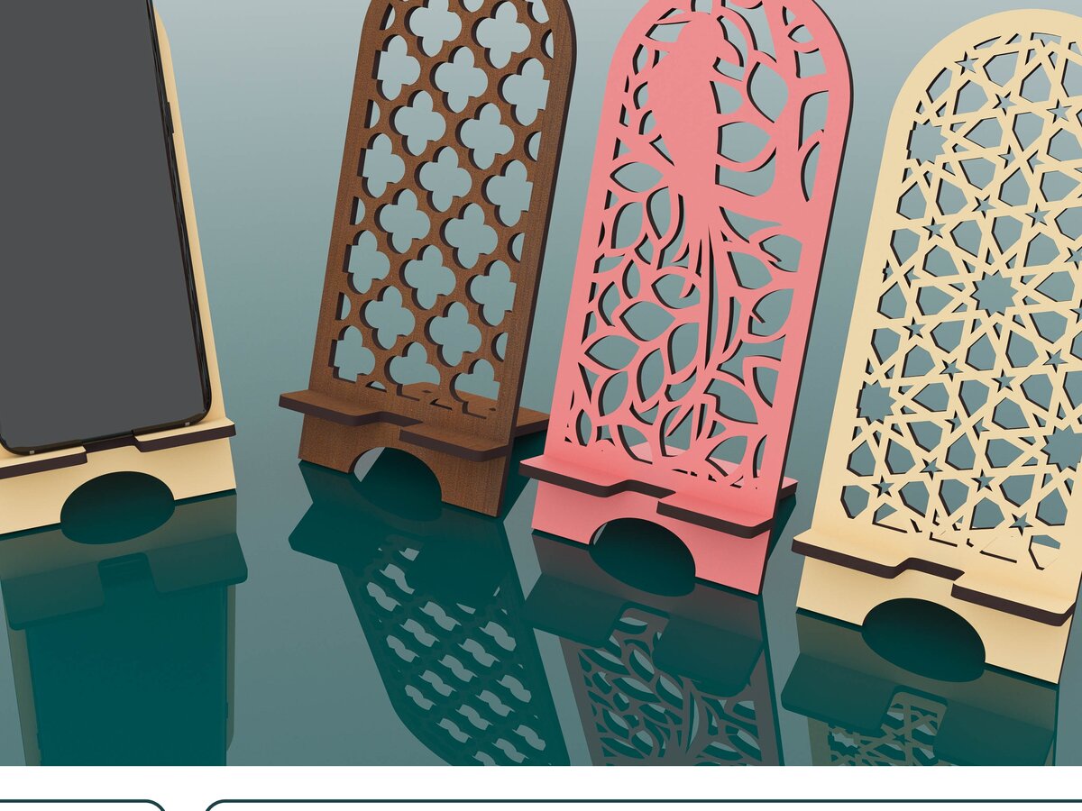 Σετ των 2 Intra απο ξύλο plywood 3mm-4mm πάχος – Πρότυπα κοπής με λέιζερ για ξύλινη βάση τηλεφώνου Δίασταση  20x20 cm INTRAFABR-47679471