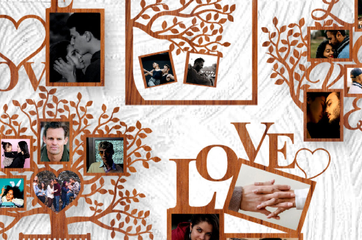 Σετ των 2 Intra απο ξύλο plywood 3mm-4mm πάχος – Ξύλινες κορνίζες φωτογραφιών Μεγάλη δέσμη κοπής με λέιζερ Δίασταση  20x20 cm INTRAFABR-25730102