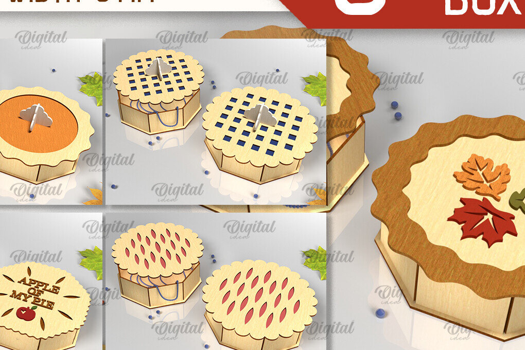 Σετ των 2 Intra απο ξύλο plywood 3mm-4mm πάχος – Ξύλινα Κουτιά Δώρου Πίτας Πακέτο κοπής με λέιζερ Δίασταση  20x20 cm INTRAFABR-103857854