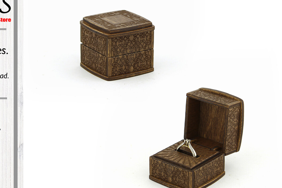 Σετ των 2 Intra απο ξύλο plywood 3mm-4mm πάχος – Ξύλινο Δαχτυλίδι Κουτί. Αρχείο κοπής με λέιζερ Δίασταση  20x20 cm INTRAFABR-95099866