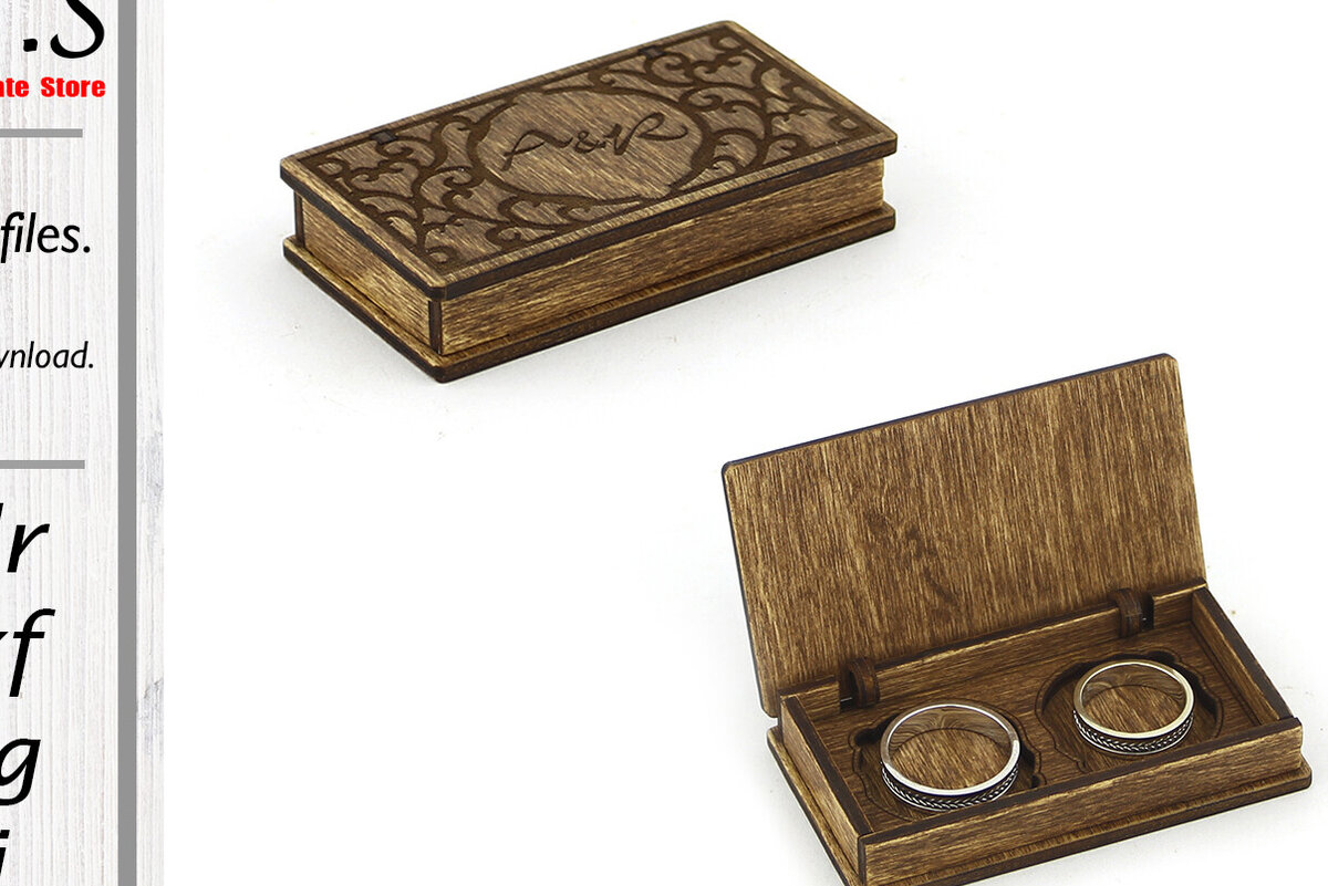 Σετ των 2 Intra απο ξύλο plywood 3mm-4mm πάχος – Ξύλινο Δαχτυλίδι Κουτί. Αρχείο λέιζερ Δίασταση  20x20 cm INTRAFABR-95099853