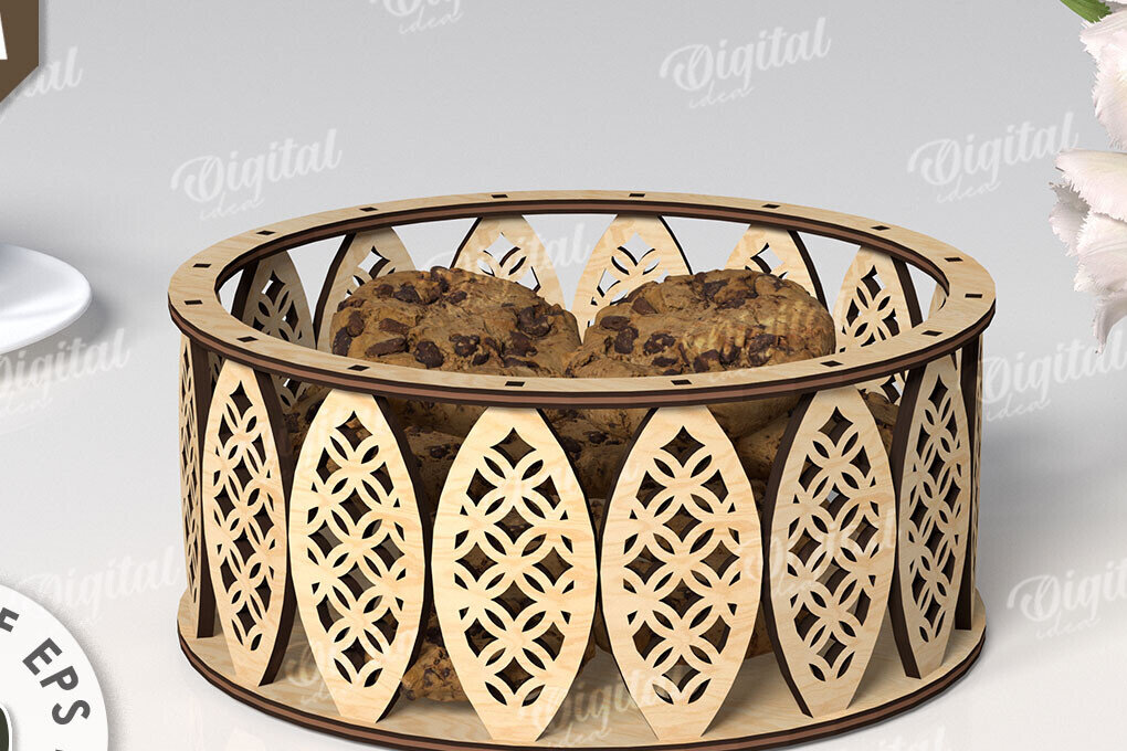 Σετ των 2 Intra απο ξύλο plywood 3mm-4mm πάχος – Ξύλινο Στρογγυλό Διακοσμητικό Κουτί Δίασταση  20x20 cm INTRAFABR-111421156