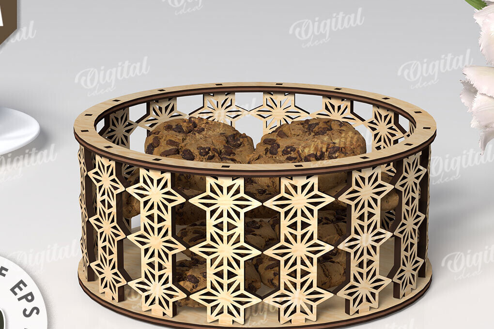 Σετ των 2 Intra απο ξύλο plywood 3mm-4mm πάχος – Ξύλινο Στρογγυλό Διακοσμητικό Κουτί Δίασταση  20x20 cm INTRAFABR-111420852