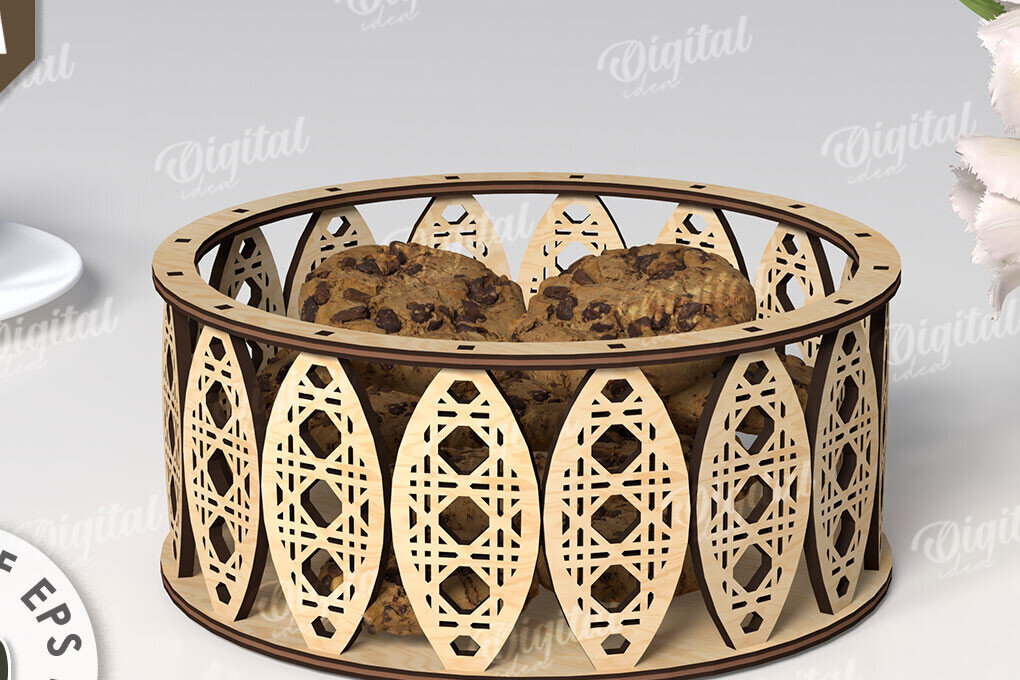 Σετ των 2 Intra απο ξύλο plywood 3mm-4mm πάχος – Ξύλινο Στρογγυλό Διακοσμητικό Κουτί Δίασταση  20x20 cm INTRAFABR-111421082