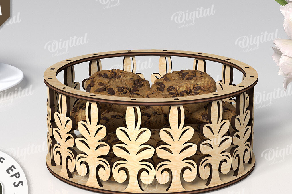 Σετ των 2 Intra απο ξύλο plywood 3mm-4mm πάχος – Ξύλινο Στρογγυλό Διακοσμητικό Κουτί Δίασταση  20x20 cm INTRAFABR-111420773