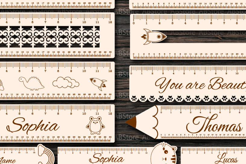 Σετ των 2 Intra απο ξύλο plywood 3mm-4mm πάχος – Ξύλινος χάρακας Δέσμη κοπής με λέιζερ Δίασταση  20x20 cm INTRAFABR-116743768