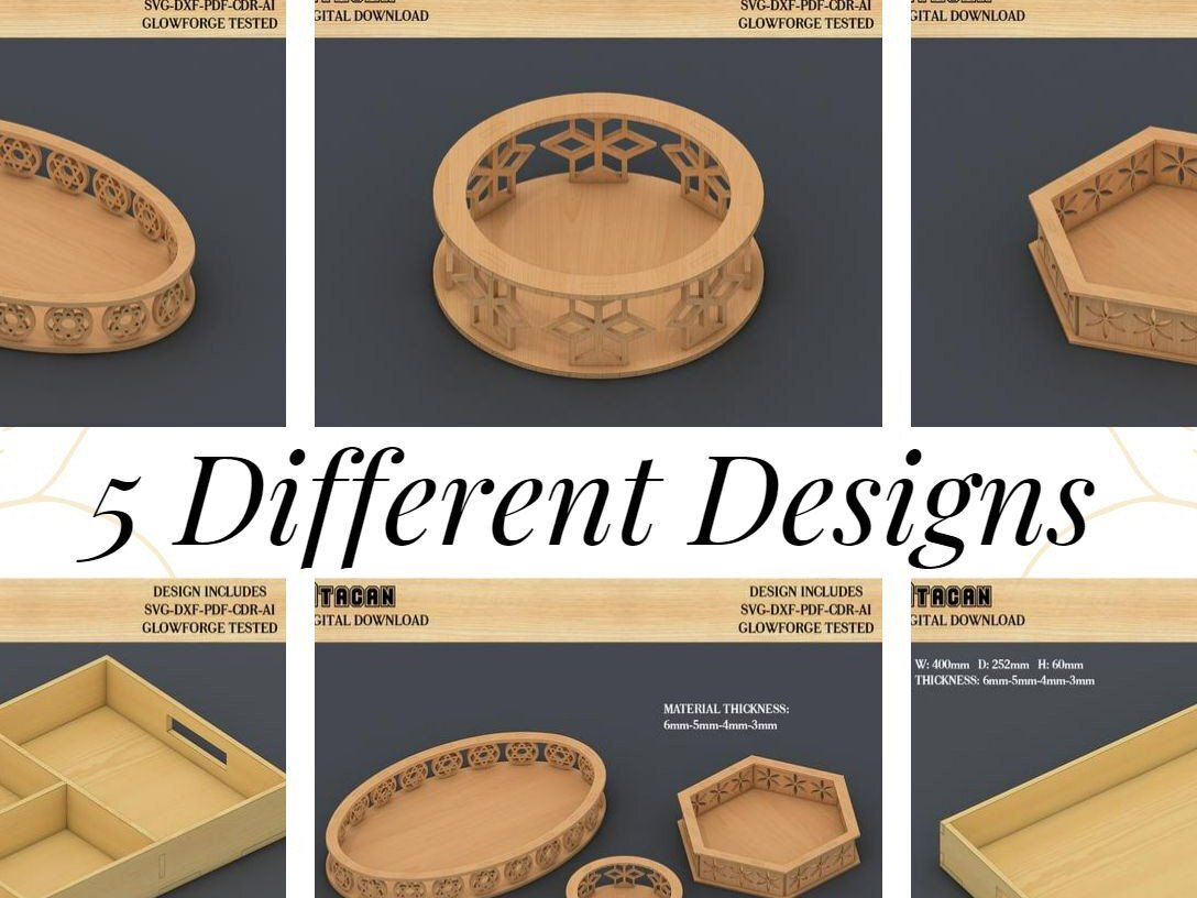 Σετ των 2 Intra απο ξύλο plywood 3mm-4mm πάχος – Ξύλινος δίσκος σερβιρίσματος Ψηφιακά κομμένα αρχεία Δίασταση  20x20 cm INTRAFABR-41728775