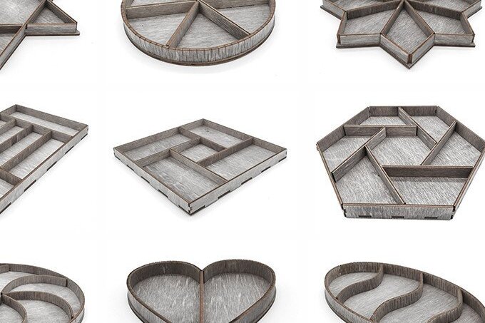 Σετ των 2 Intra απο ξύλο plywood 3mm-4mm πάχος – Ξύλινος δίσκος σερβιρίσματος Δίασταση  20x20 cm INTRAFABR-35441182