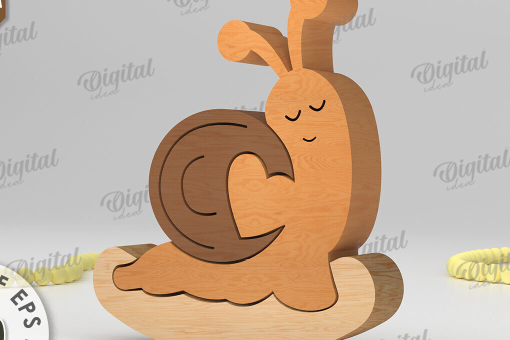 Σετ των 2 Intra απο ξύλο plywood 3mm-4mm πάχος – Ξύλινο σαλιγκάρι παζλ Δίασταση  20x20 cm INTRAFABR-108580677