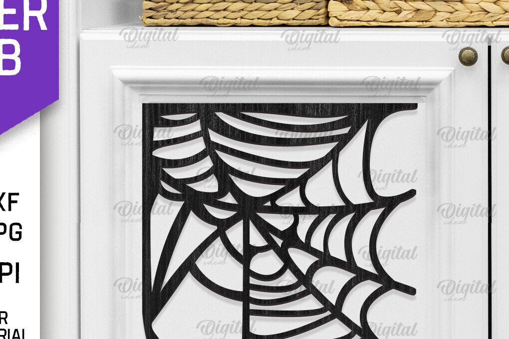 Σετ των 2 Intra απο ξύλο plywood 3mm-4mm πάχος – Ξύλινος ιστός αράχνης Διακόσμηση με λέιζερ Δίασταση  20x20 cm INTRAFABR-104624699