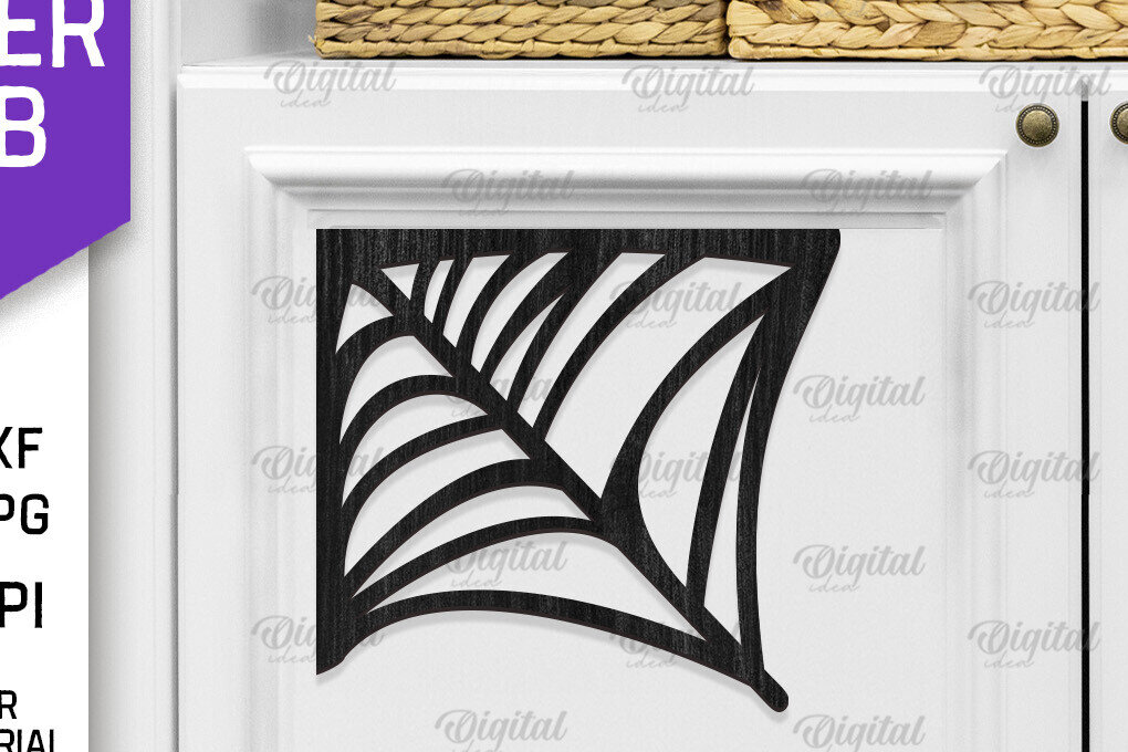 Σετ των 2 Intra απο ξύλο plywood 3mm-4mm πάχος – Ξύλινος ιστός αράχνης Διακόσμηση με λέιζερ Δίασταση  20x20 cm INTRAFABR-104624807