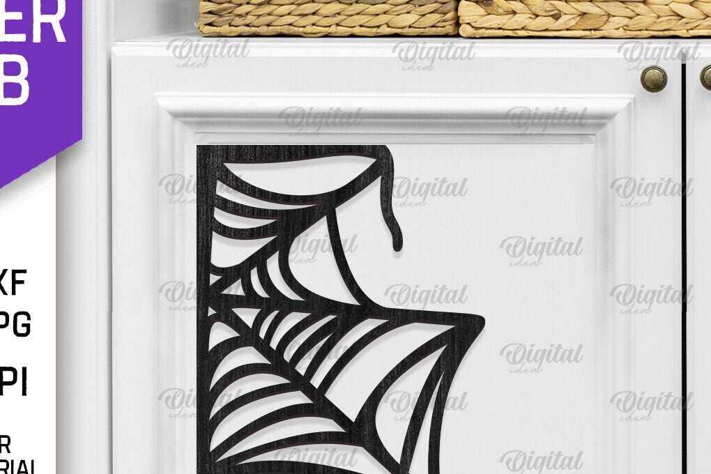 Σετ των 2 Intra απο ξύλο plywood 3mm-4mm πάχος – Ξύλινος ιστός αράχνης Διακόσμηση με λέιζερ Δίασταση  20x20 cm INTRAFABR-104624933