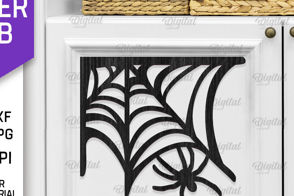 Σετ των 2 Intra απο ξύλο plywood 3mm-4mm πάχος – Ξύλινος ιστός αράχνης Διακόσμηση με λέιζερ Δίασταση  20x20 cm INTRAFABR-104624421