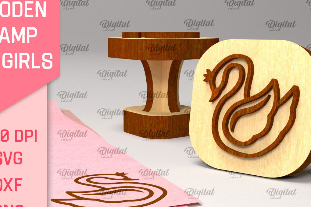 Σετ των 2 Intra απο ξύλο plywood 3mm-4mm πάχος – Ξύλινη σφραγίδα για κορίτσια Δίασταση  20x20 cm INTRAFABR-97798818