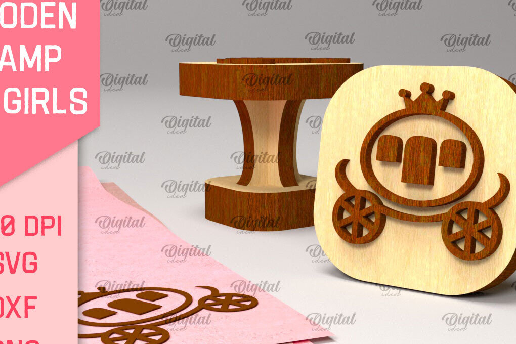 Σετ των 2 Intra απο ξύλο plywood 3mm-4mm πάχος – Ξύλινη σφραγίδα για κορίτσια Δίασταση  20x20 cm INTRAFABR-97798709