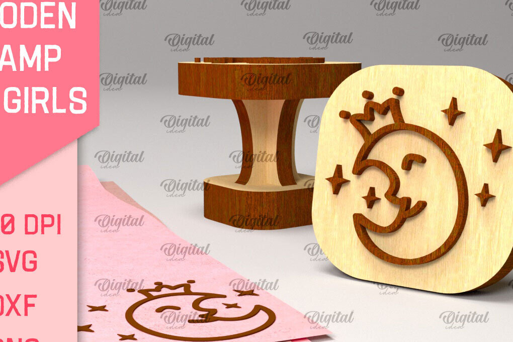 Σετ των 2 Intra απο ξύλο plywood 3mm-4mm πάχος – Ξύλινη σφραγίδα για κορίτσια Δίασταση  20x20 cm INTRAFABR-97798782