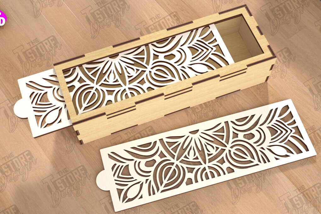 Σετ των 2 Intra απο ξύλο plywood 3mm-4mm πάχος – Ξύλινο κουτί αποθήκευσης | Κουτί δώρου | Αρχείο CNC Δίασταση  20x20 cm INTRAFABR-112526766