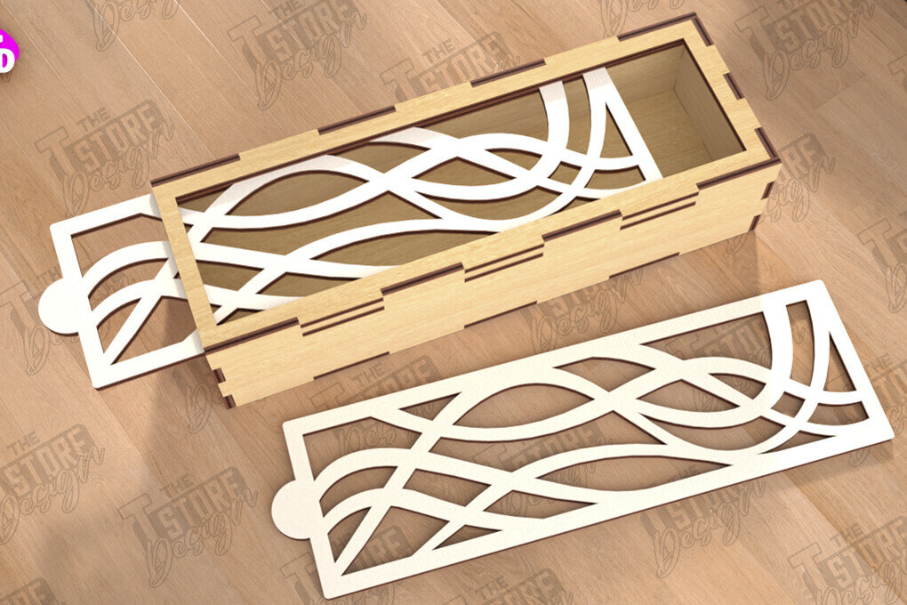 Σετ των 2 Intra απο ξύλο plywood 3mm-4mm πάχος – Ξύλινο κουτί αποθήκευσης | Κουτί δώρου | Αρχείο CNC Δίασταση  20x20 cm INTRAFABR-112526728