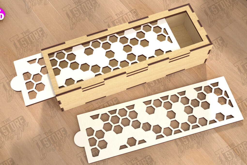 Σετ των 2 Intra απο ξύλο plywood 3mm-4mm πάχος – Ξύλινο κουτί αποθήκευσης | Κουτί δώρου | Αρχείο CNC Δίασταση  20x20 cm INTRAFABR-112526760