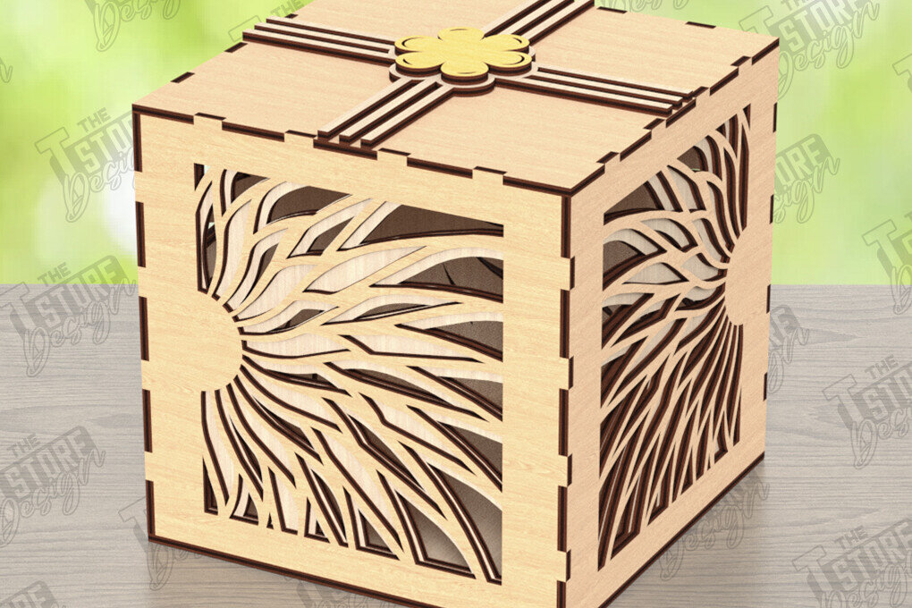 Σετ των 2 Intra απο ξύλο plywood 3mm-4mm πάχος – Ξύλινο κουτί αποθήκευσης | Κουτί δώρου Δίασταση  20x20 cm INTRAFABR-122679952