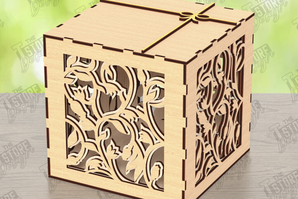 Σετ των 2 Intra απο ξύλο plywood 3mm-4mm πάχος – Ξύλινο κουτί αποθήκευσης | Κουτί δώρου Δίασταση  20x20 cm INTRAFABR-122679953