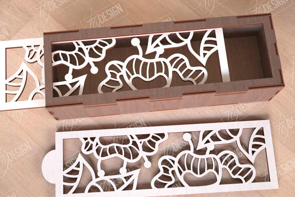 Σετ των 2 Intra απο ξύλο plywood 3mm-4mm πάχος – Ξύλινα κουτιά αποθήκευσης | Κουτί δώρου | CNC Δίασταση  20x20 cm INTRAFABR-112094304