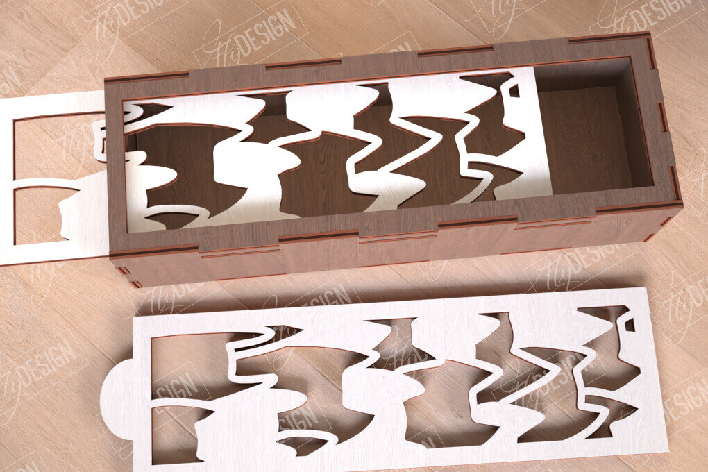 Σετ των 2 Intra απο ξύλο plywood 3mm-4mm πάχος – Ξύλινα κουτιά αποθήκευσης | Κουτί δώρου | CNC Δίασταση  20x20 cm INTRAFABR-112094278