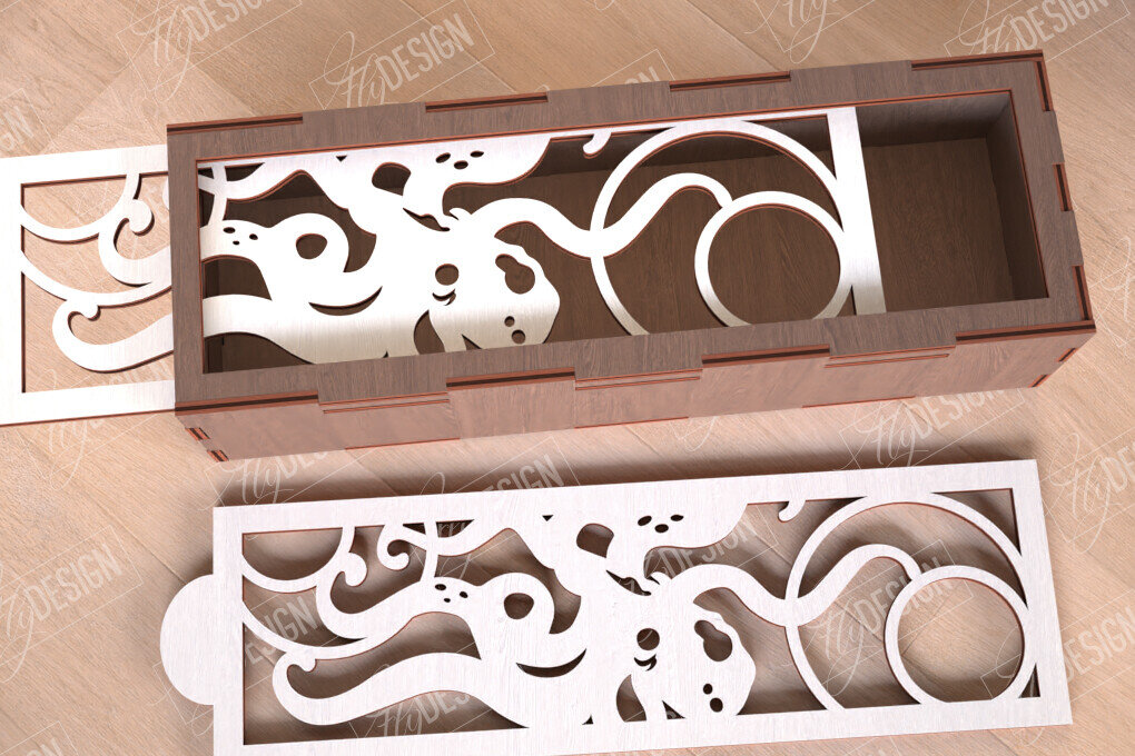 Σετ των 2 Intra απο ξύλο plywood 3mm-4mm πάχος – Ξύλινα κουτιά αποθήκευσης | Κουτί δώρου | CNC Δίασταση  20x20 cm INTRAFABR-112094250