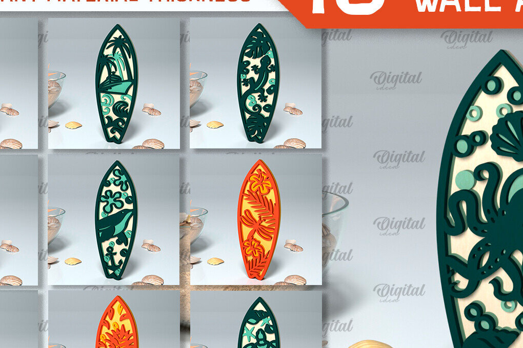 Σετ των 2 Intra απο ξύλο plywood 3mm-4mm πάχος – Πακέτο κοπής με λέιζερ ξύλινες σανίδες του σερφ Δίασταση  20x20 cm INTRAFABR-97654203