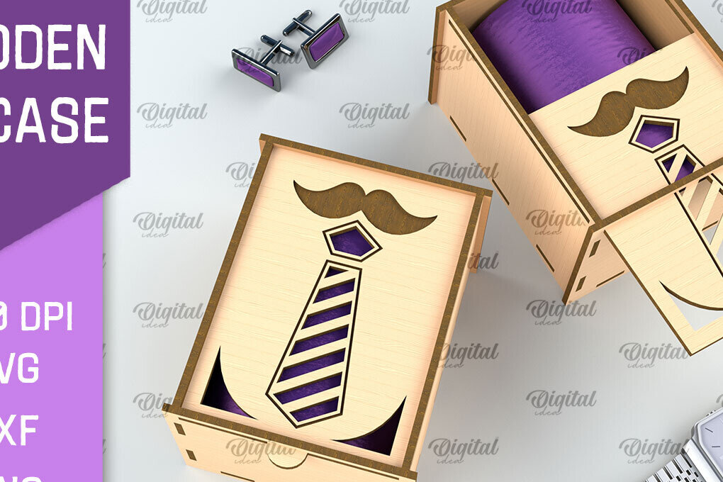 Σετ των 2 Intra απο ξύλο plywood 3mm-4mm πάχος – Ξύλινη Θήκη Γραβάτα. Κόψιμο με Laser Box Δίασταση  20x20 cm INTRAFABR-96807499