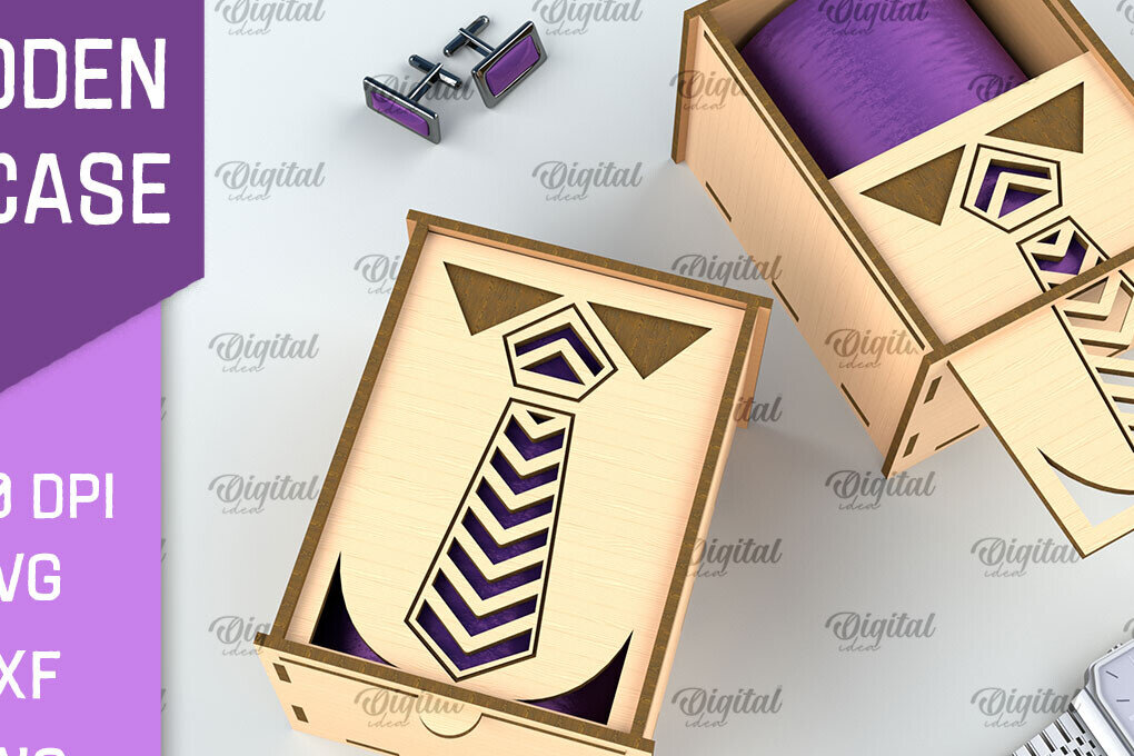 Σετ των 2 Intra απο ξύλο plywood 3mm-4mm πάχος – Ξύλινη Θήκη Γραβάτα. Κόψιμο με Laser Box Δίασταση  20x20 cm INTRAFABR-96807570