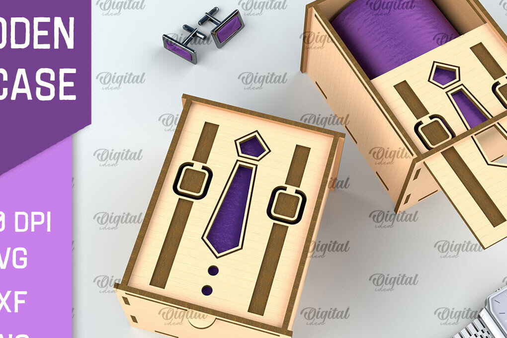 Σετ των 2 Intra απο ξύλο plywood 3mm-4mm πάχος – Ξύλινη Θήκη Γραβάτα. Κόψιμο με Laser Box Δίασταση  20x20 cm INTRAFABR-96807627