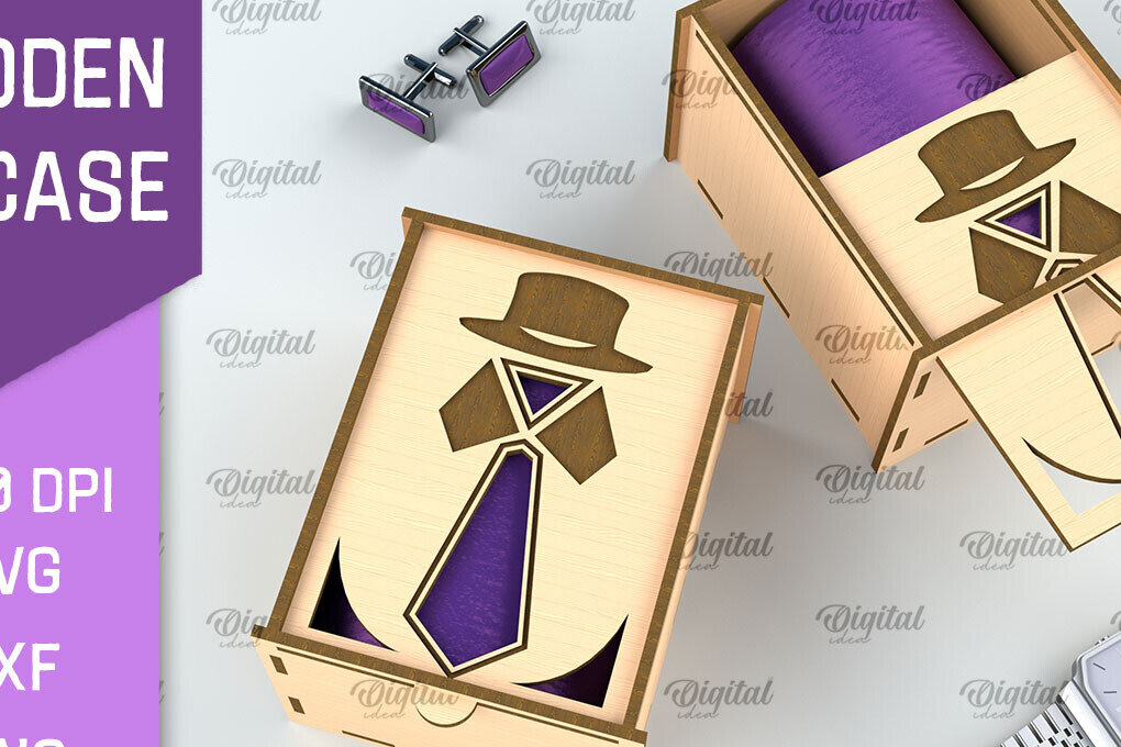 Σετ των 2 Intra απο ξύλο plywood 3mm-4mm πάχος – Ξύλινη Θήκη Γραβάτα. Κόψιμο με Laser Box Δίασταση  20x20 cm INTRAFABR-96807650