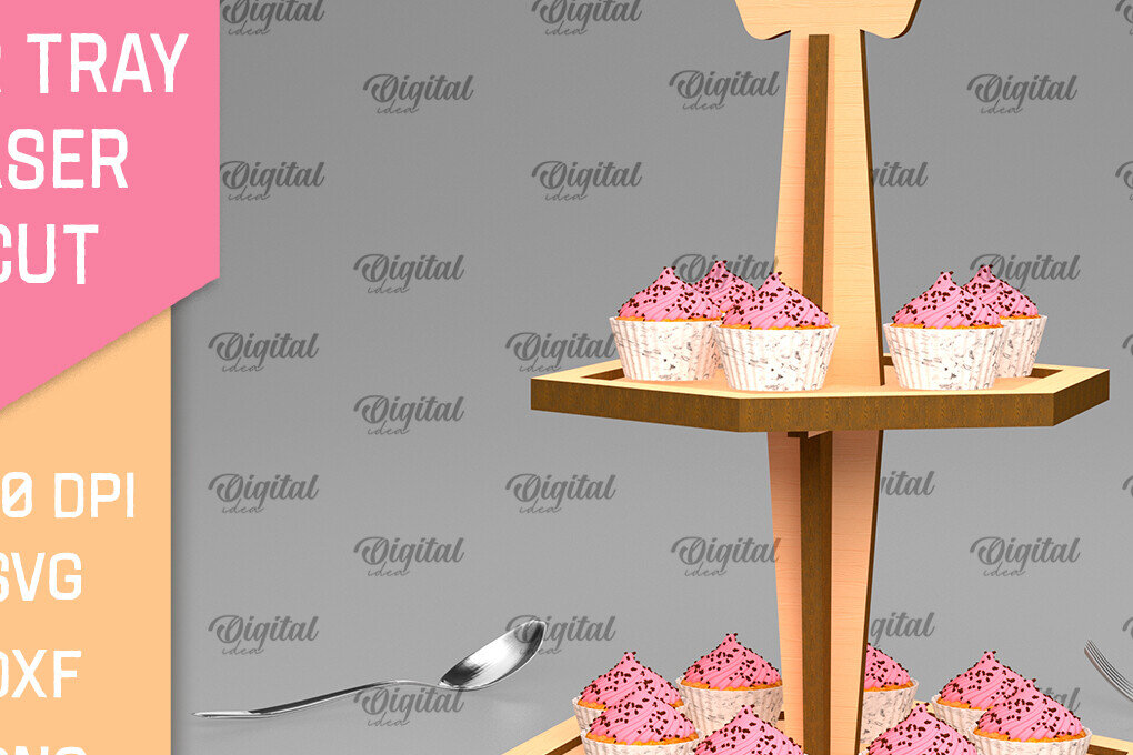 Σετ των 2 Intra απο ξύλο plywood 3mm-4mm πάχος –  κοπής με λέιζερ Ξύλινος Δίσκος Επίπεδης Δίασταση  20x20 cm INTRAFABR-100477167