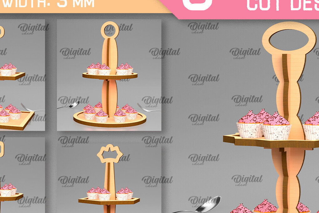 Σετ των 2 Intra απο ξύλο plywood 3mm-4mm πάχος – Ξύλινοι Δίσκοι Δέσμη κοπής με λέιζερ Δίασταση  20x20 cm INTRAFABR-100492421