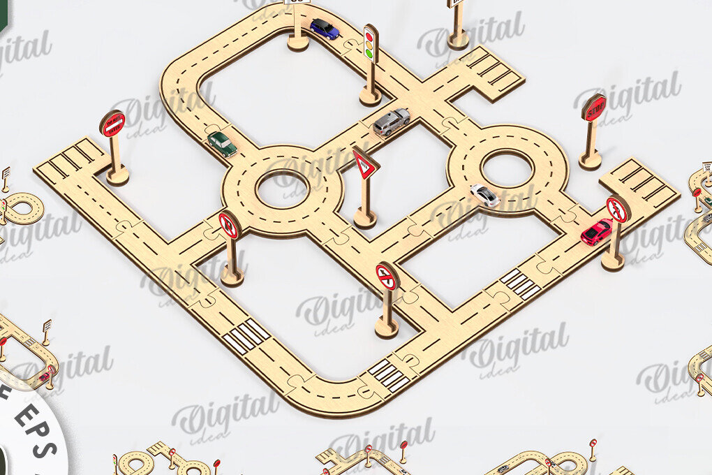 Σετ των 2 Intra απο ξύλο plywood 3mm-4mm πάχος – Ξύλινη δέσμη κοπής λέιζερ πίστας αυτοκινήτου παιχνιδιών Δίασταση  20x20 cm INTRAFABR-108771876